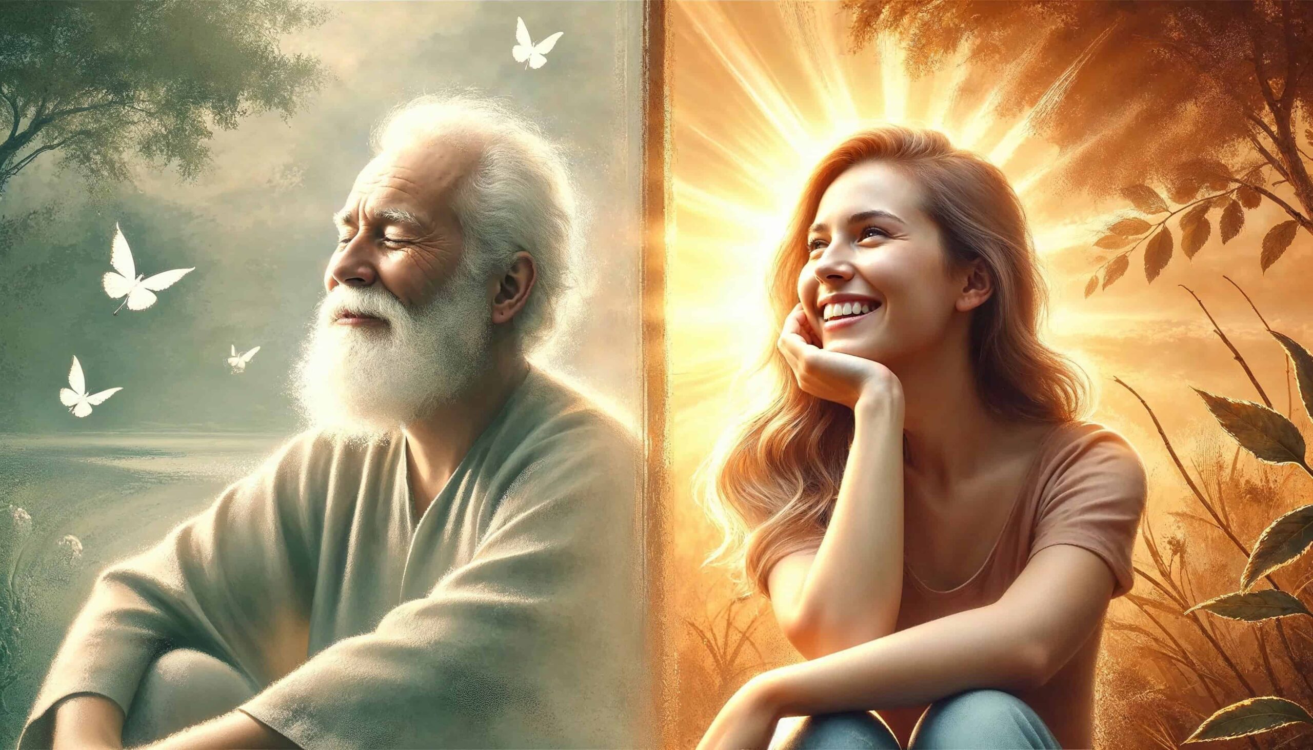 old man,woman,blessing,peace