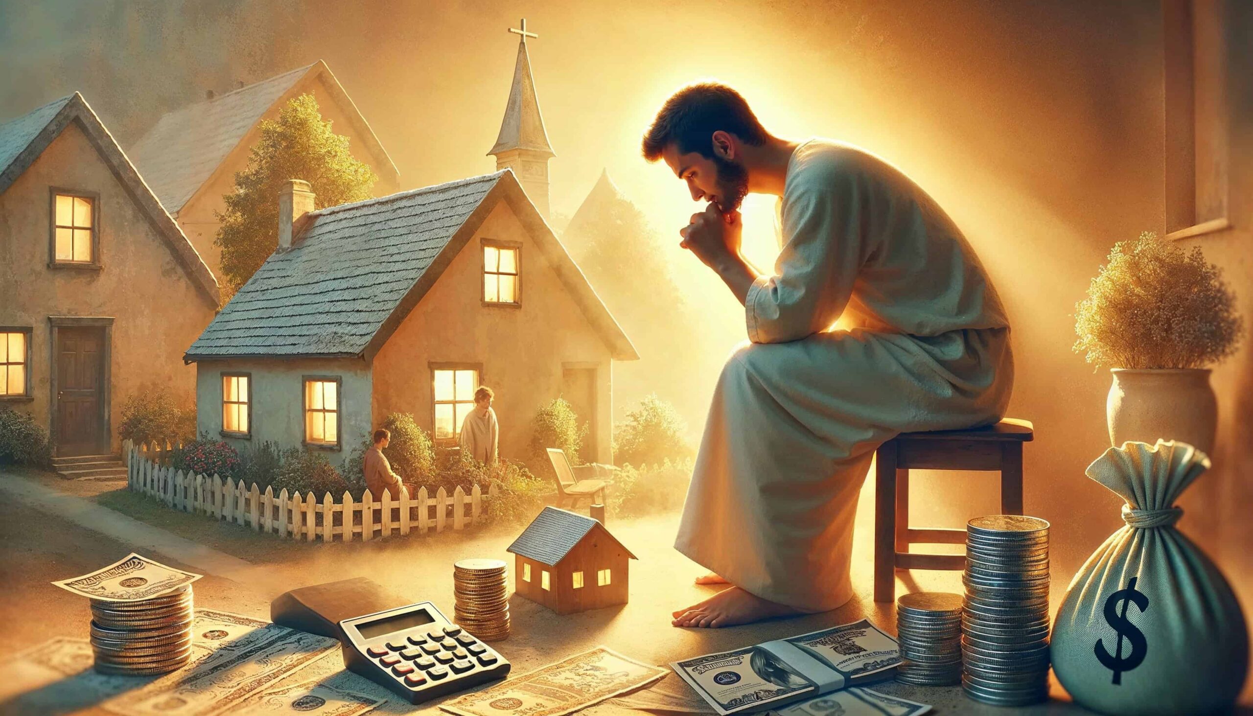 praying,man,financial hardship,church,money